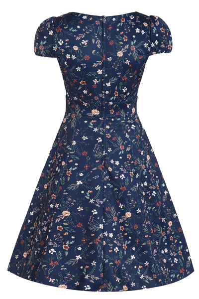 Back View of Meadow Floral Short Sleeved Dress