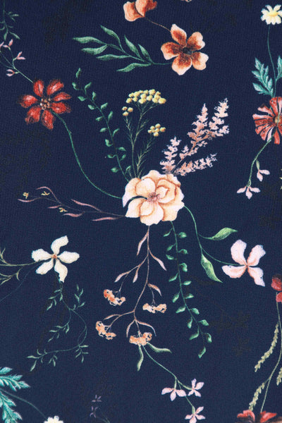Close up View of Meadow Floral Short Sleeved Dress