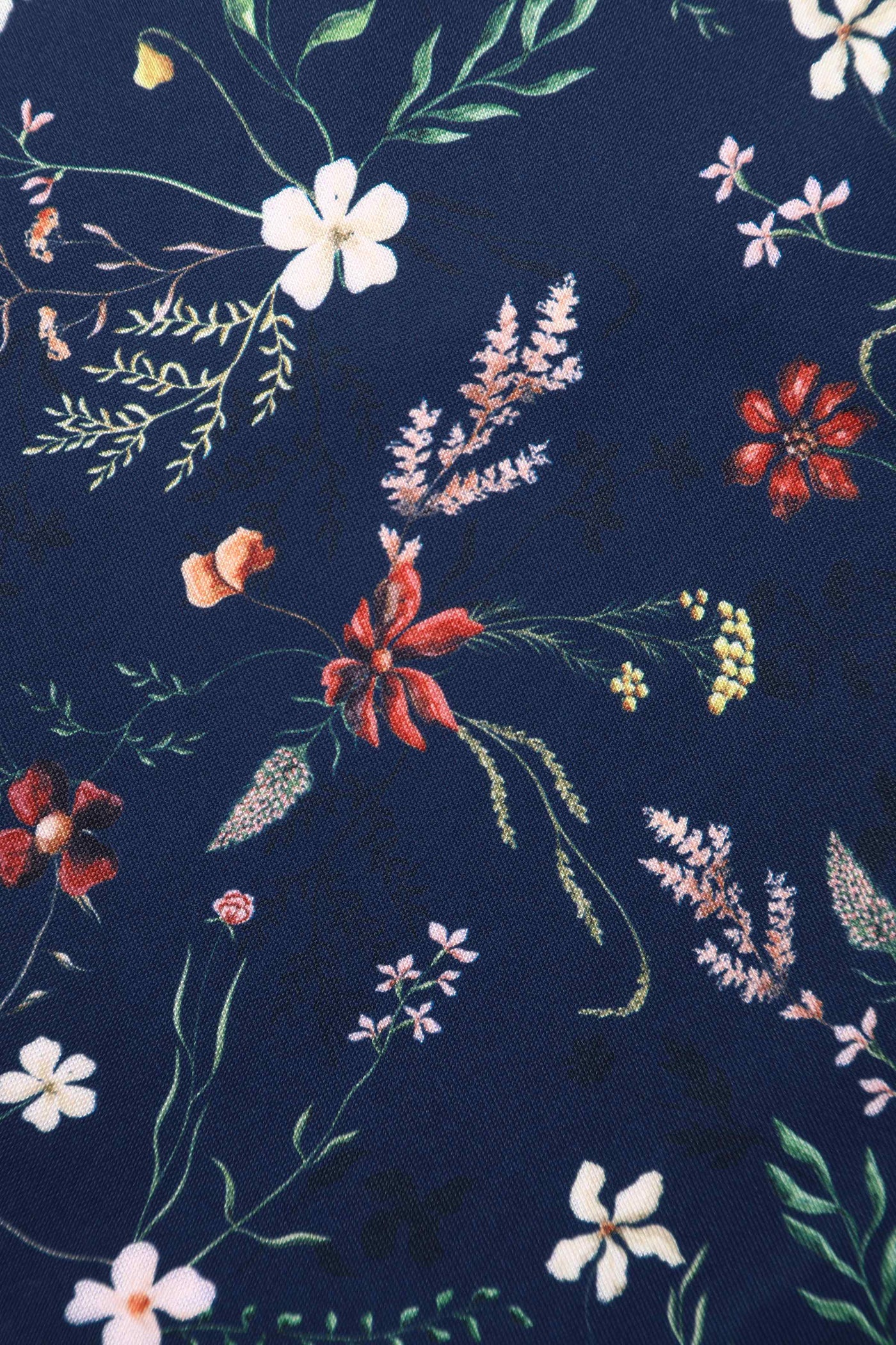 Close up View of Meadow Floral Short Sleeved Dress