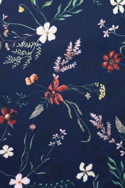 Close up View of Meadow Floral Short Sleeved Dress