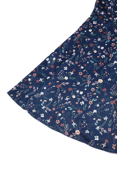 Close up View of Meadow Floral Short Sleeved Dress