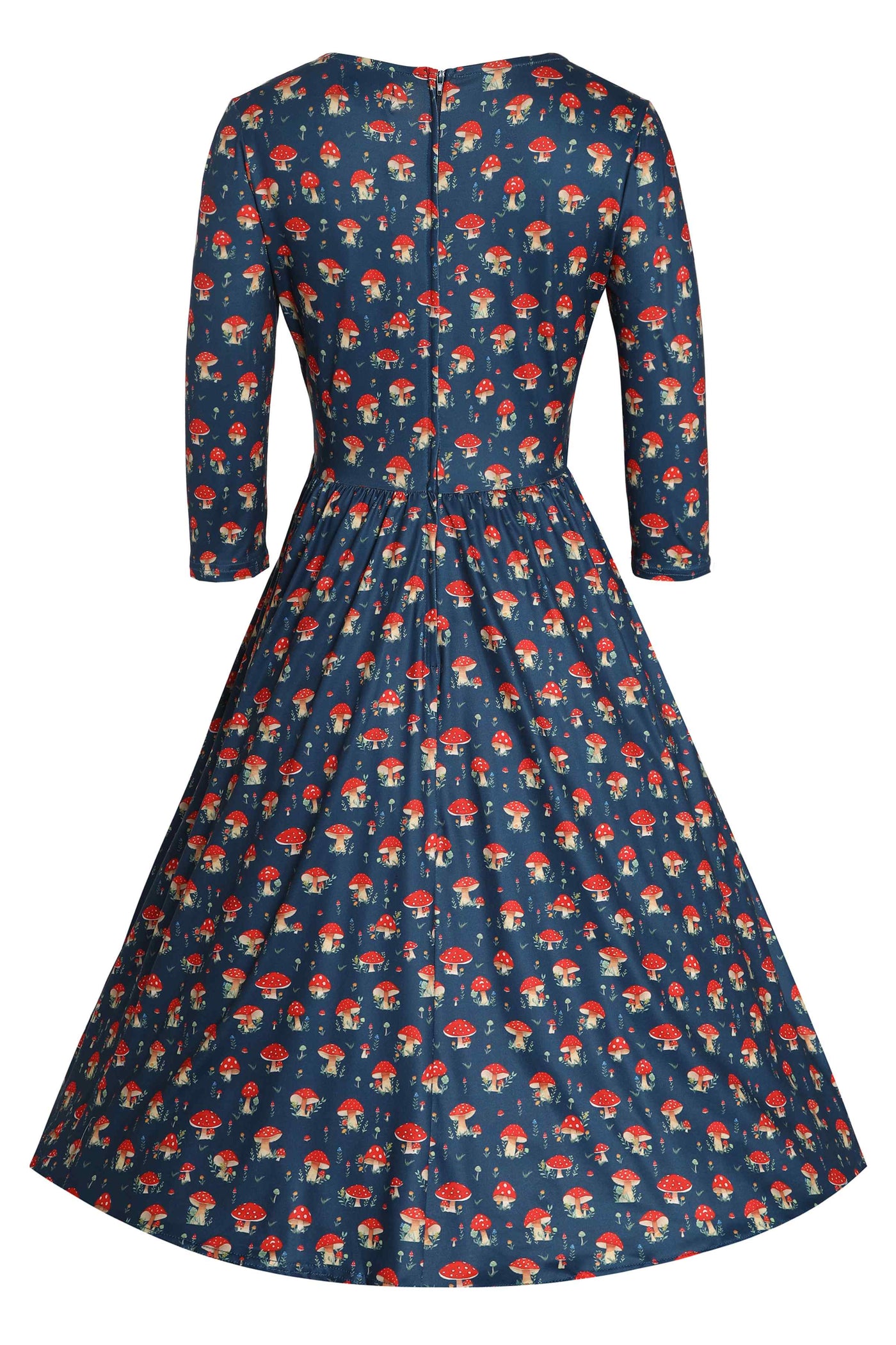 Back view of Mushroom Long Sleeved Dress