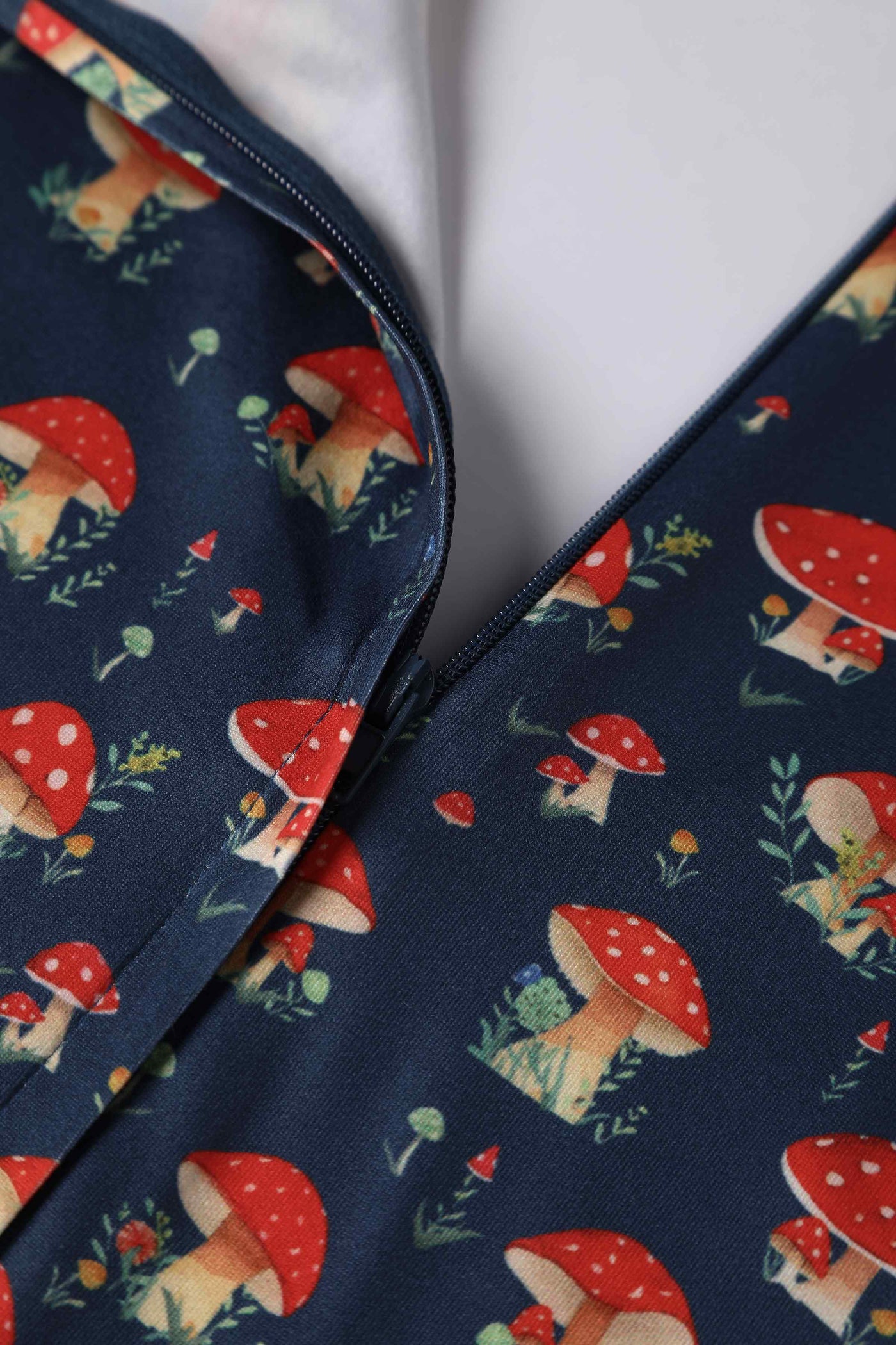 Close up view of Mushroom Long Sleeved Dress