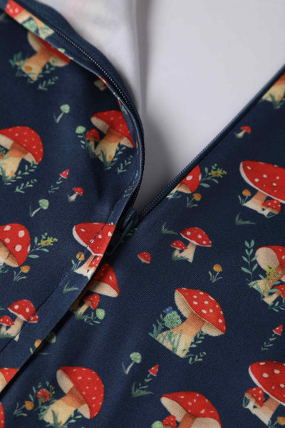 Close up view of Mushroom Long Sleeved Dress