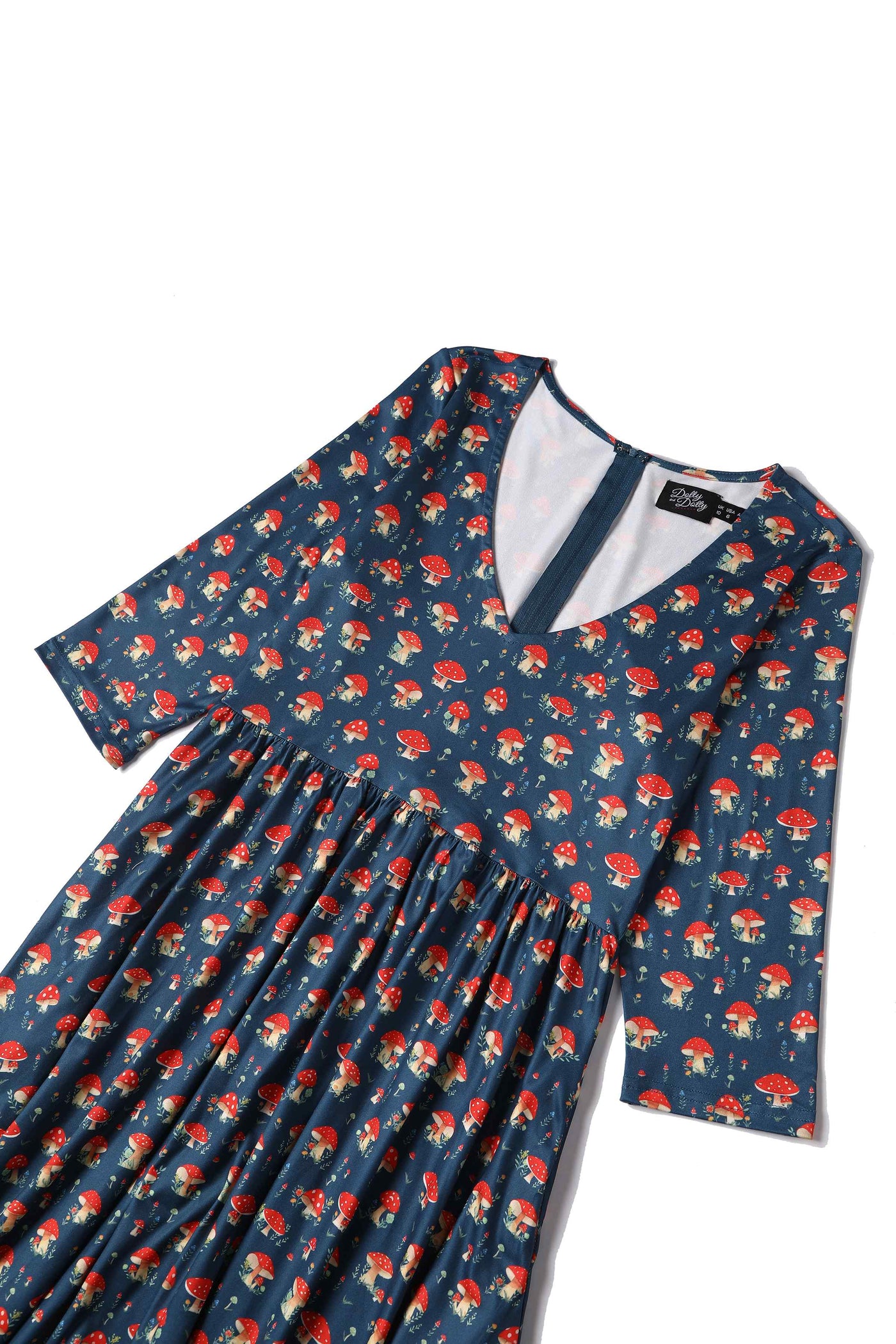 Close up view of Mushroom Long Sleeved Dress