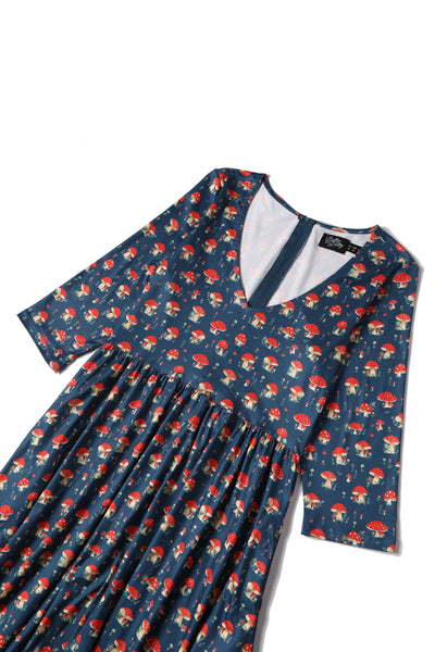 Close up view of Mushroom Long Sleeved Dress