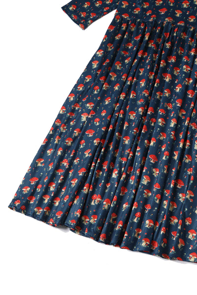 Close up view of Mushroom Long Sleeved Dress
