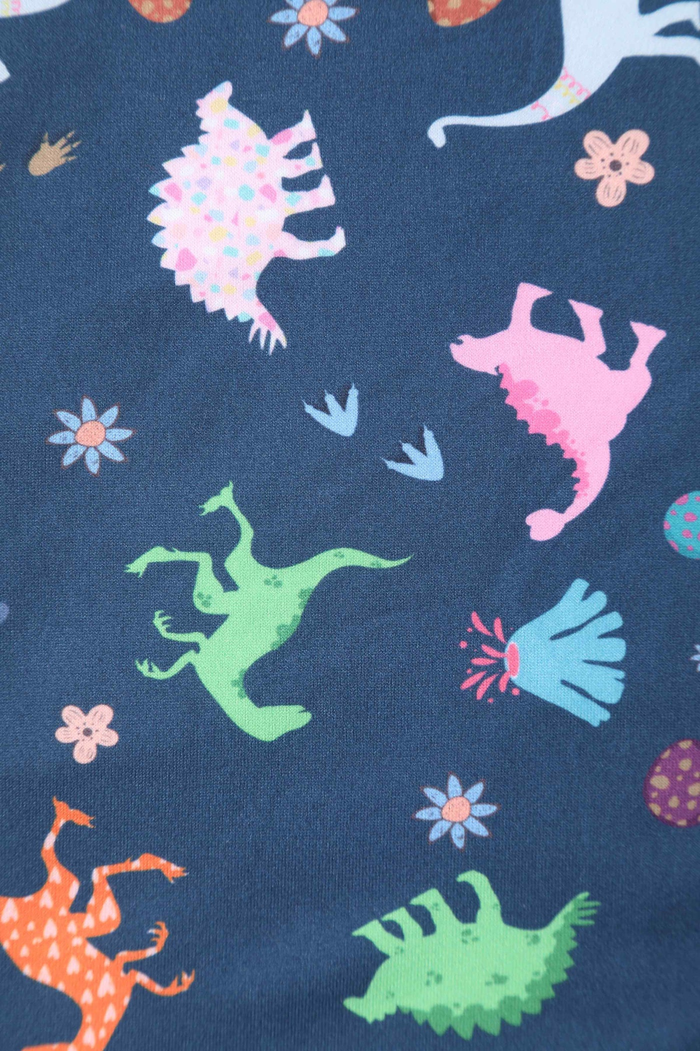 Navy Blue Dinosaur Flared Dress