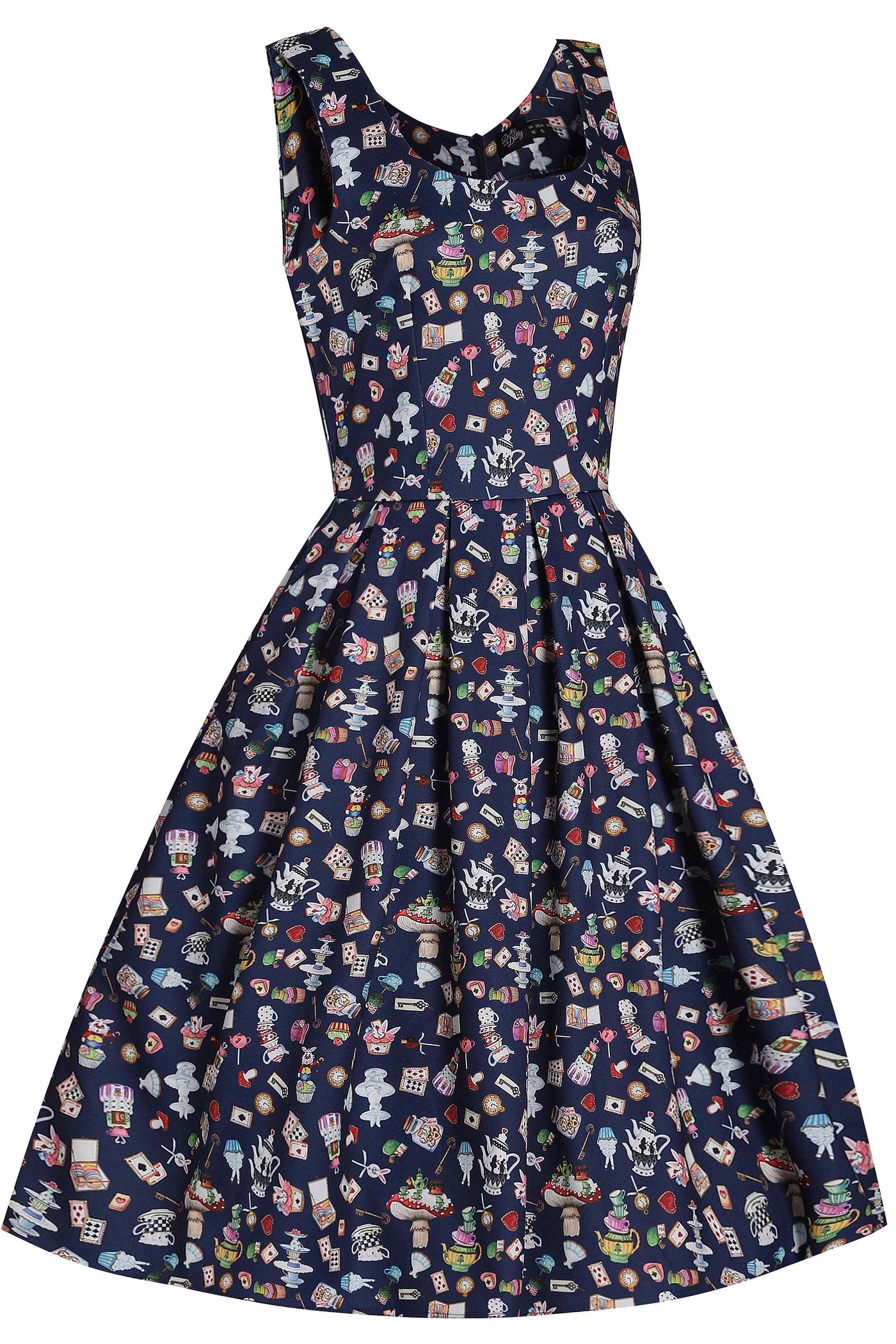 Navy Blue Alice in Wonderland Swing Dress