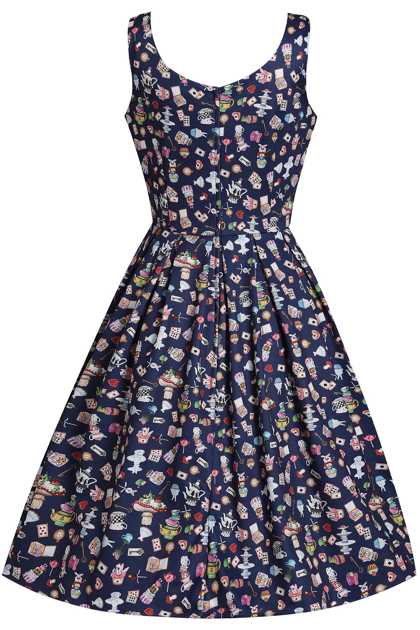Navy Blue Alice in Wonderland Swing Dress