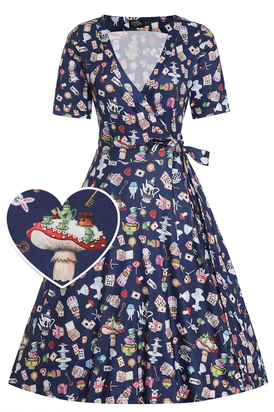Navy Blue Wonderland Wrap Dress