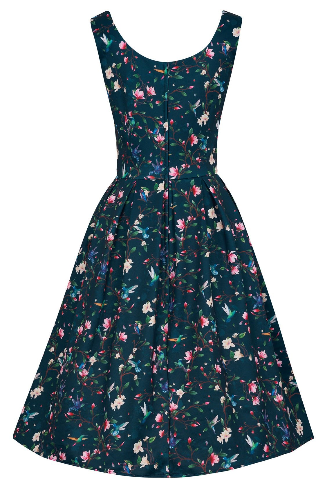 Navy Hummingbird Swing Dress