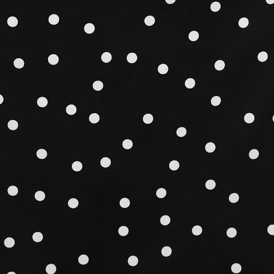Off Shoulder 50s Polka Dot Evening Dress in Black-White