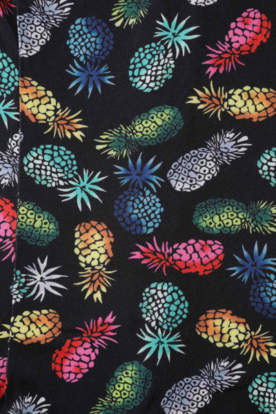 Close up view of Off Shoulder Black Pineapple Top