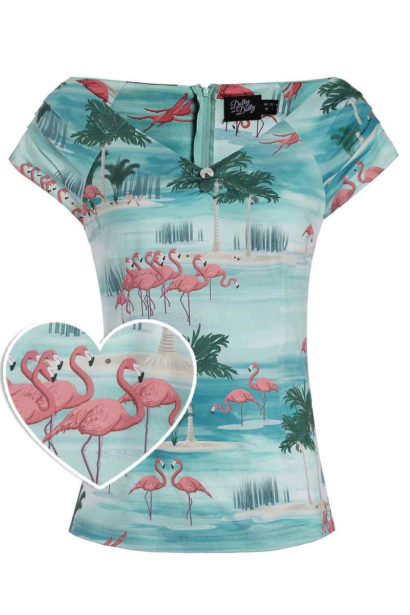 Off Shoulder Flamingo Top