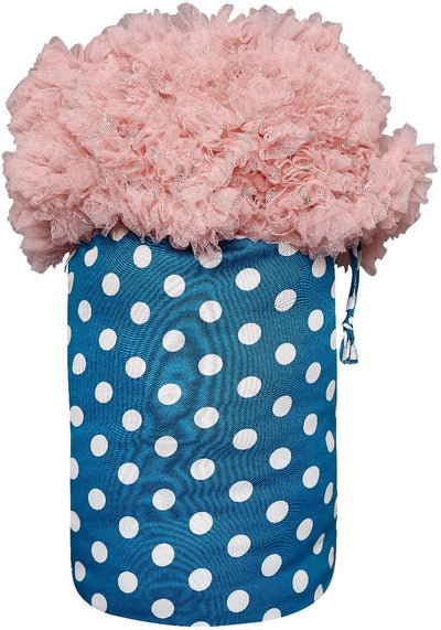 Big Petticoat String Tie Bag in Dazzling Blue with White Polka Dots