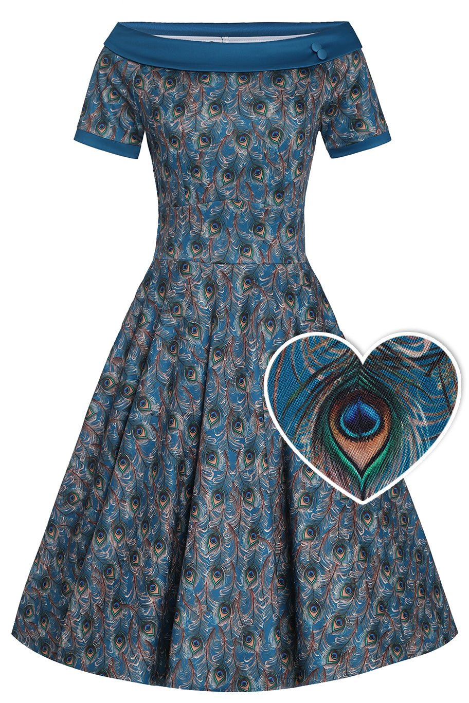 Peacock Feather Swing Dress