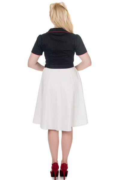 Diner Rockabilly Dress in Black-White-Red