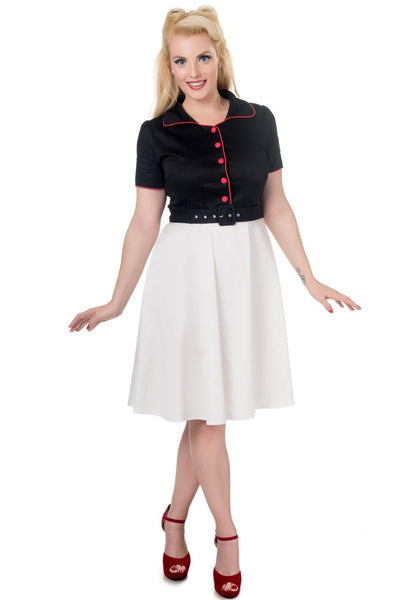 Diner Rockabilly Dress in Black-White-Red