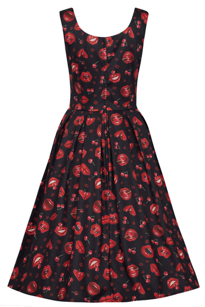 pin-up-lip-cherry-print-swing-dress-with-pockets-back-view