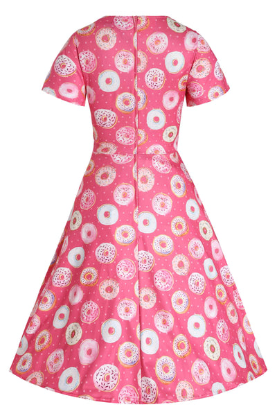 Back view of Pink Donut Short Sleeved Dress
