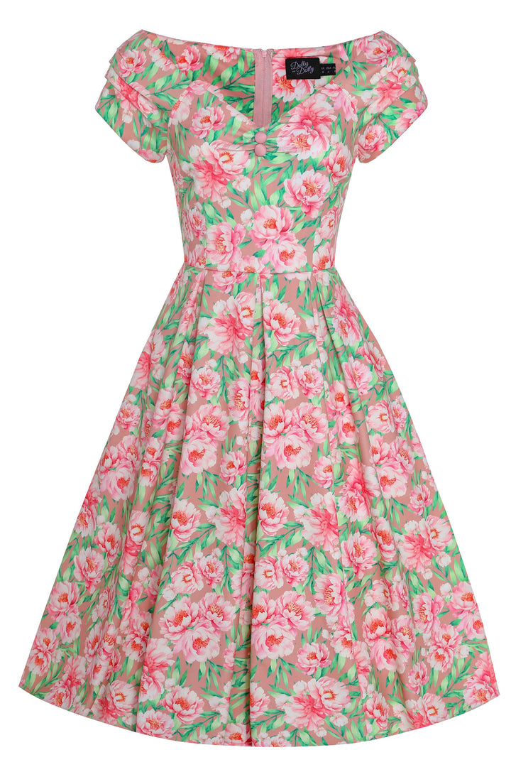 strapless open back dress Lily Pink Floral Off Shoulder Dress