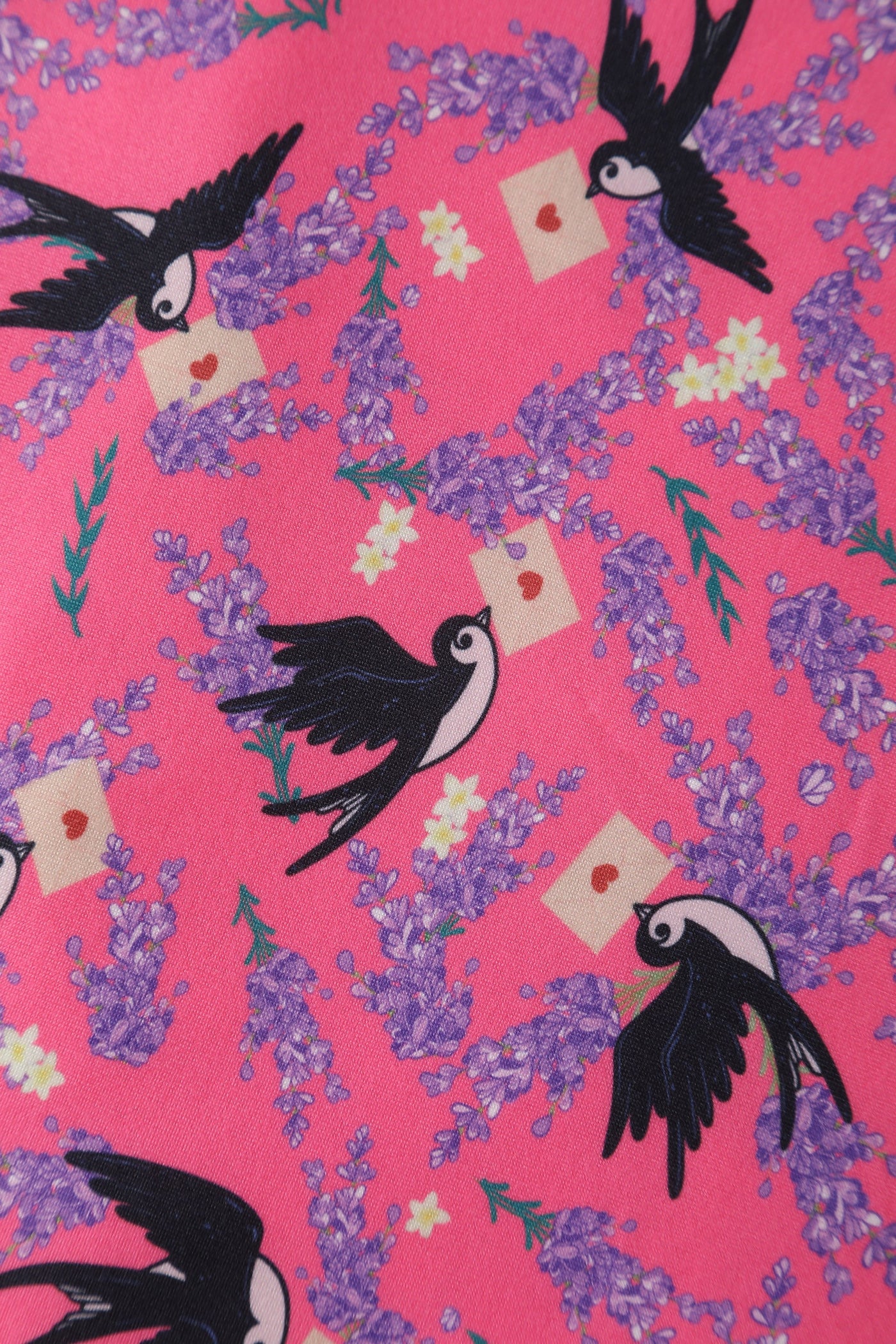 Pink Swallow Sleeved Dress