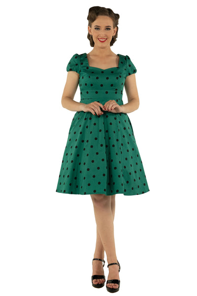 Polka Dot Dress In Green and Black