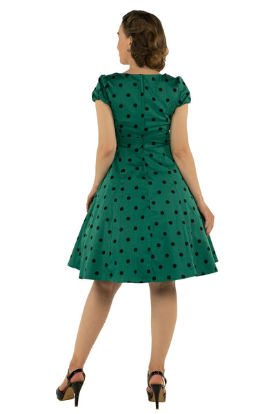 Polka Dot Dress In Green and Black