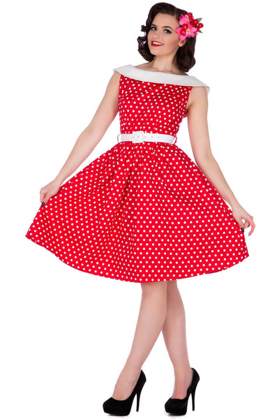Polka Dot Vintage Dress in Red