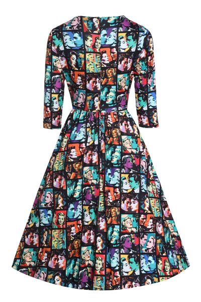 Back View of Pop Art Romance Long Sleeved Dress