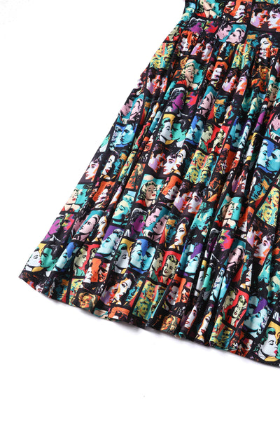 Close Up View of Pop Art Romance Long Sleeved Dress