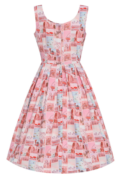 Postcard Print Swing Dress