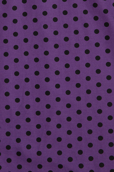 Retro Polka Dot Dress in Purple/Black