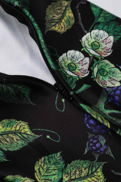 Close up View of Purple Berry Off Shoulder Dress in black