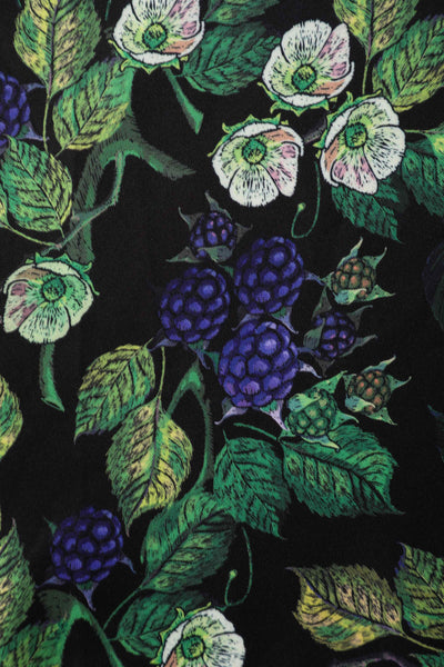 Close up View of Purple Berry Off Shoulder Dress in black