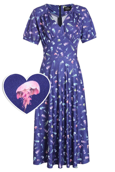 Purple Jellyfish Sleeved Dress