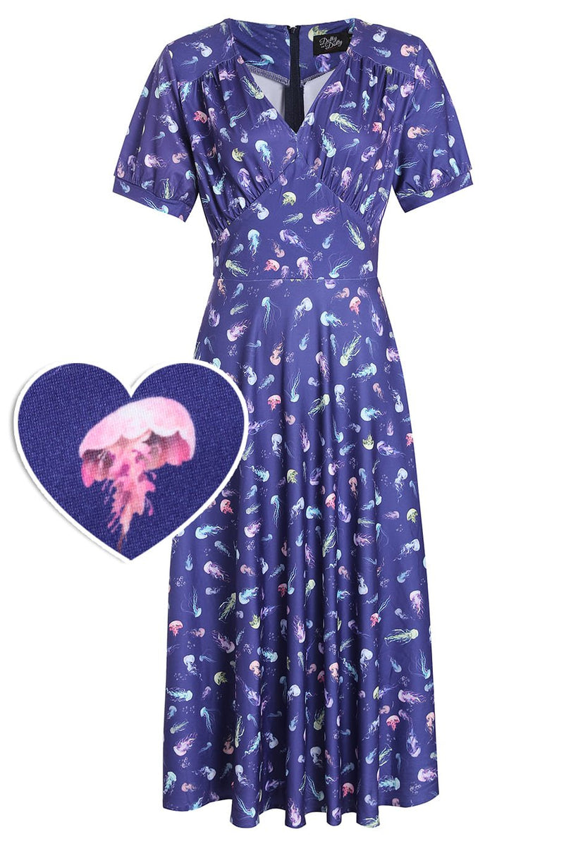 Purple Jellyfish Sleeved Dress