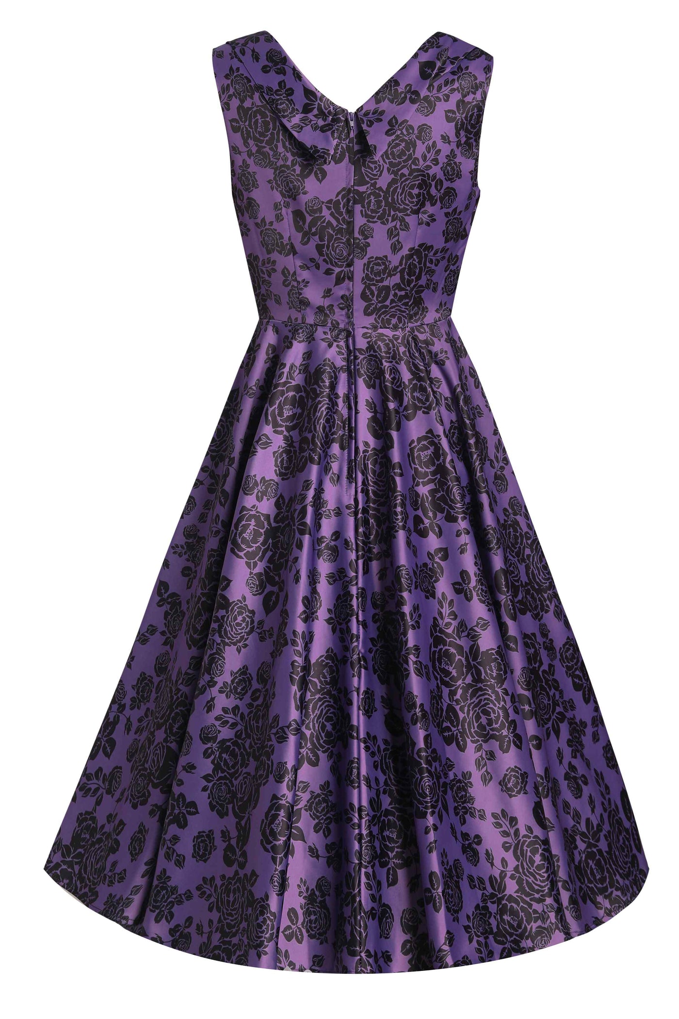 Purple Rose Pleated Bust Dress