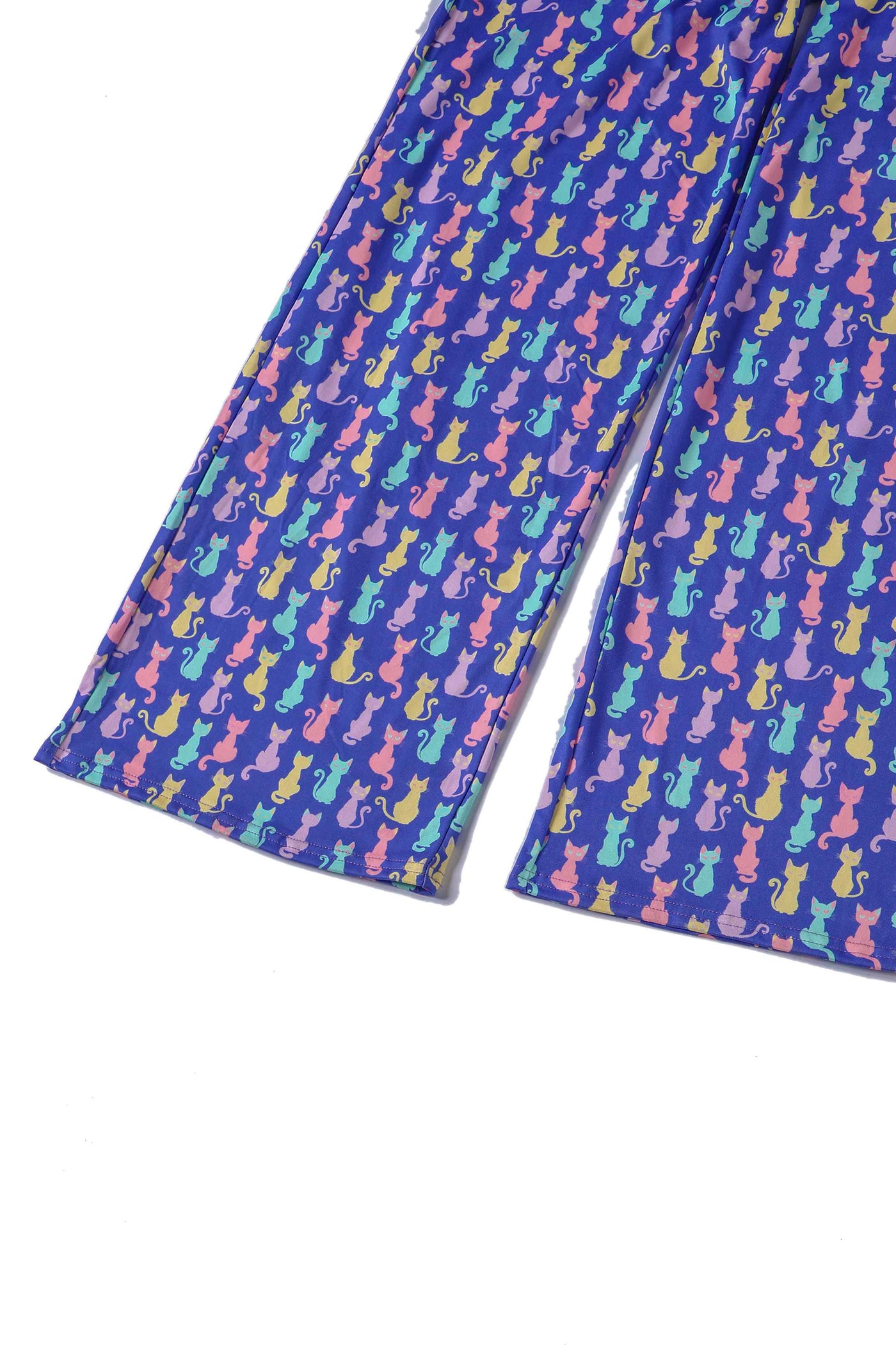 Close up View of Quirky Purple Rainbow Cat Jumpsuit