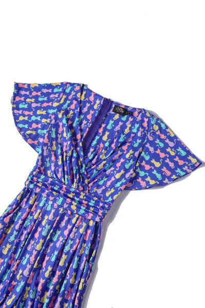 Close up View of Quirky Purple Rainbow Cat Jumpsuit