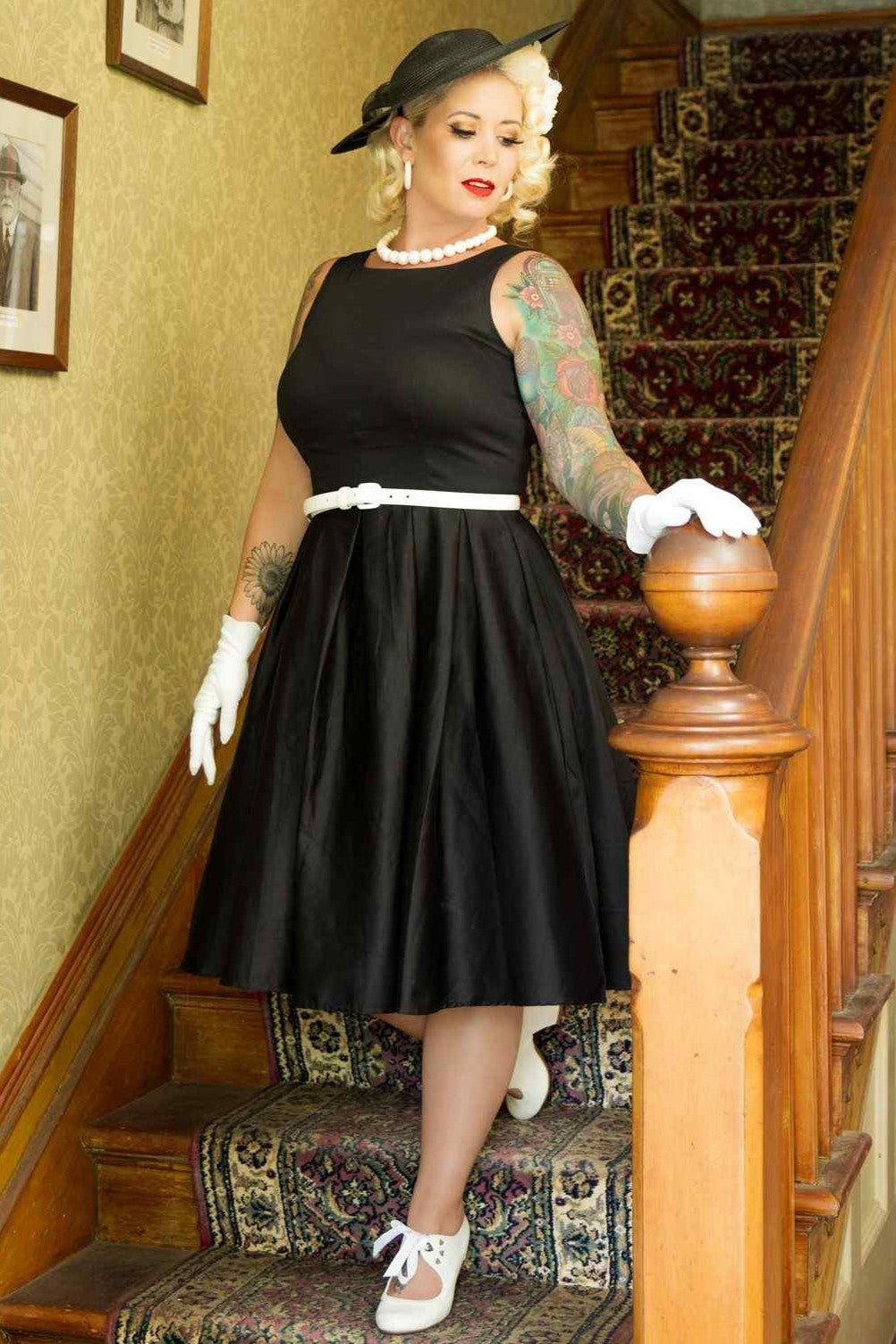 Retro Black Swing Dress