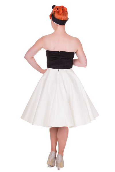 Retro Rockabilly Dress in Black-Cream
