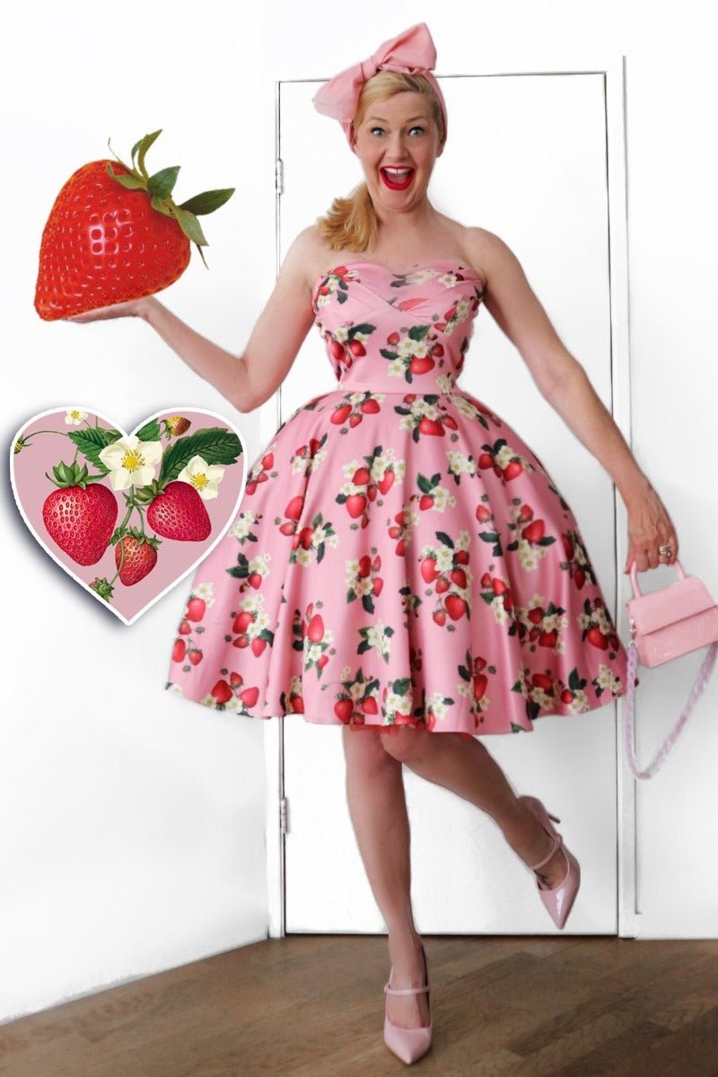 Melissa Retro Pink Strawberry Dress