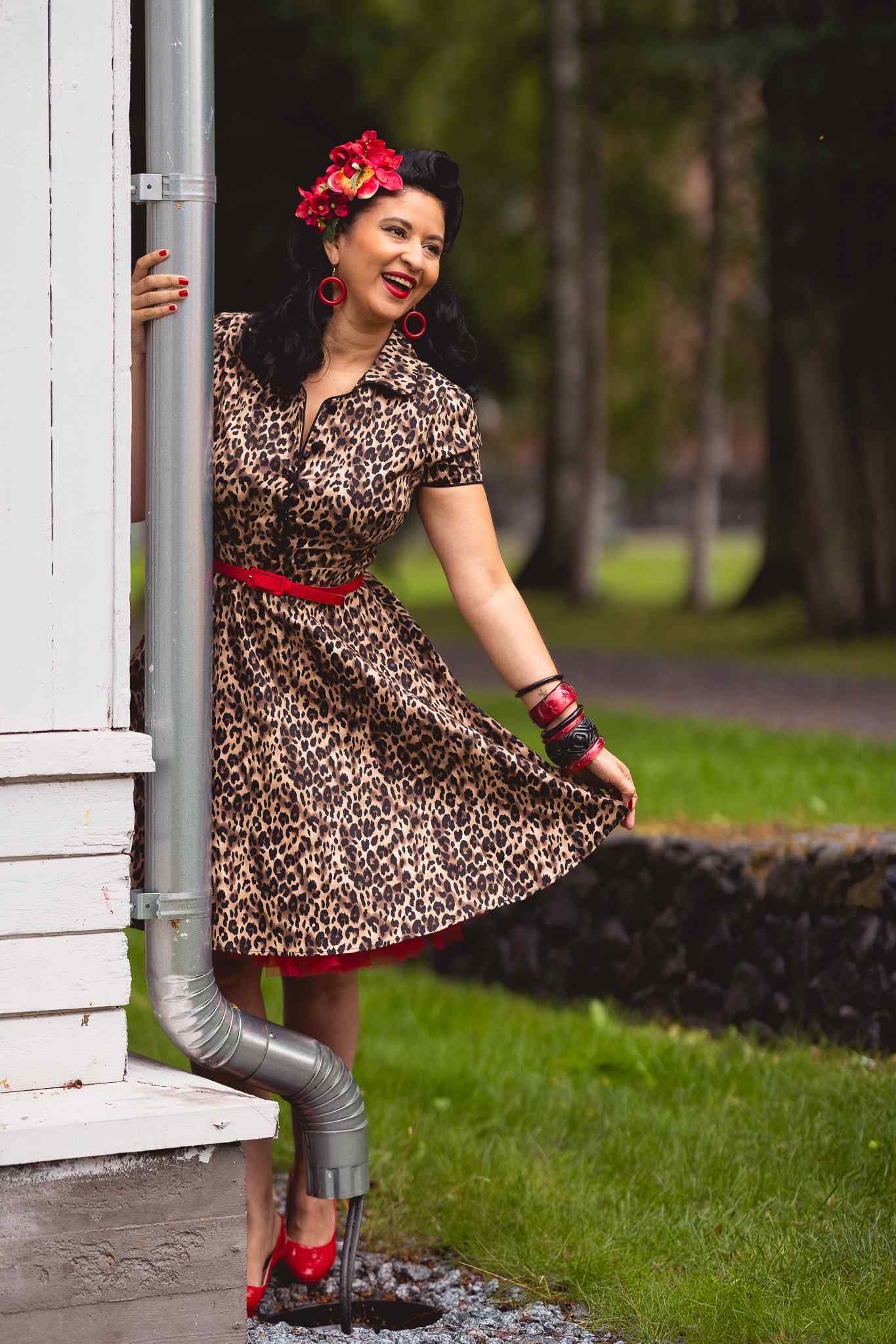 Leopard rockabilly dress online