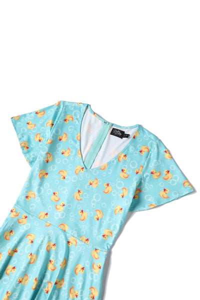 Close up view of Rubber Duck Short Sleeved Dress