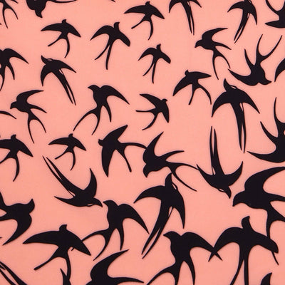 Dress in Pink & Black Raising Swallow Birds