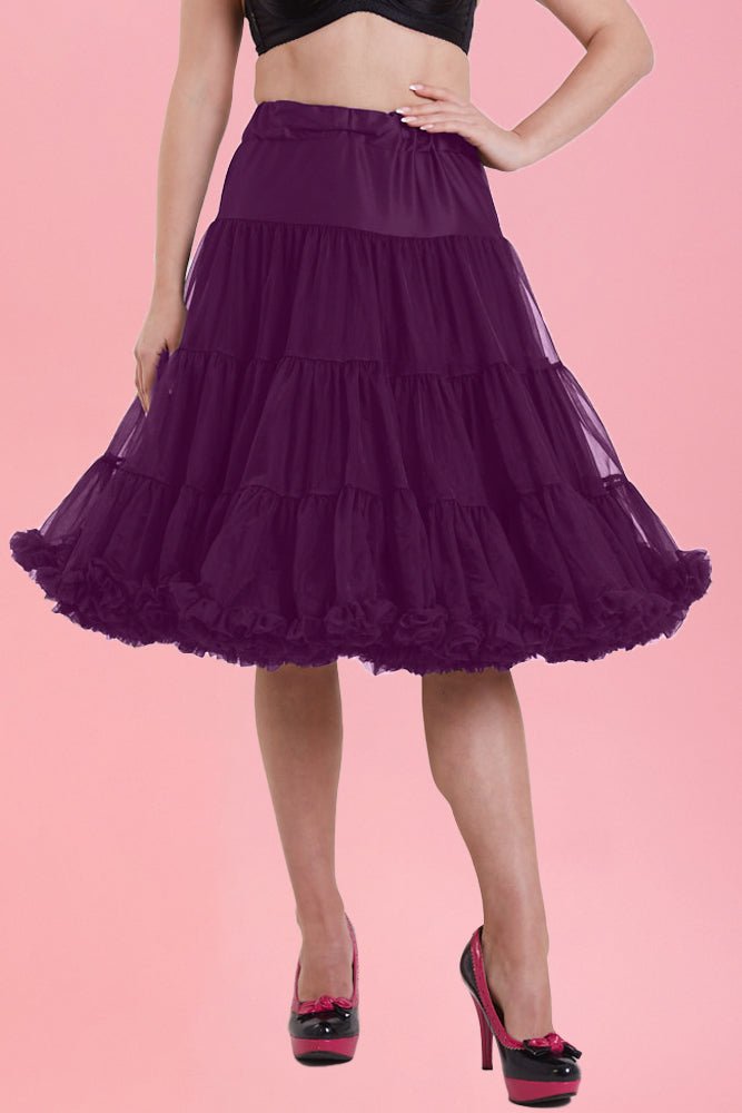 soft fluffy purple petticoat 25 inches close up