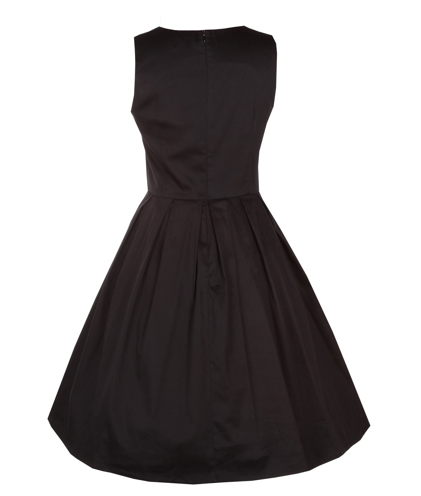 Stylish 50's Retro Swing Dress With Pockets in Plain Black
