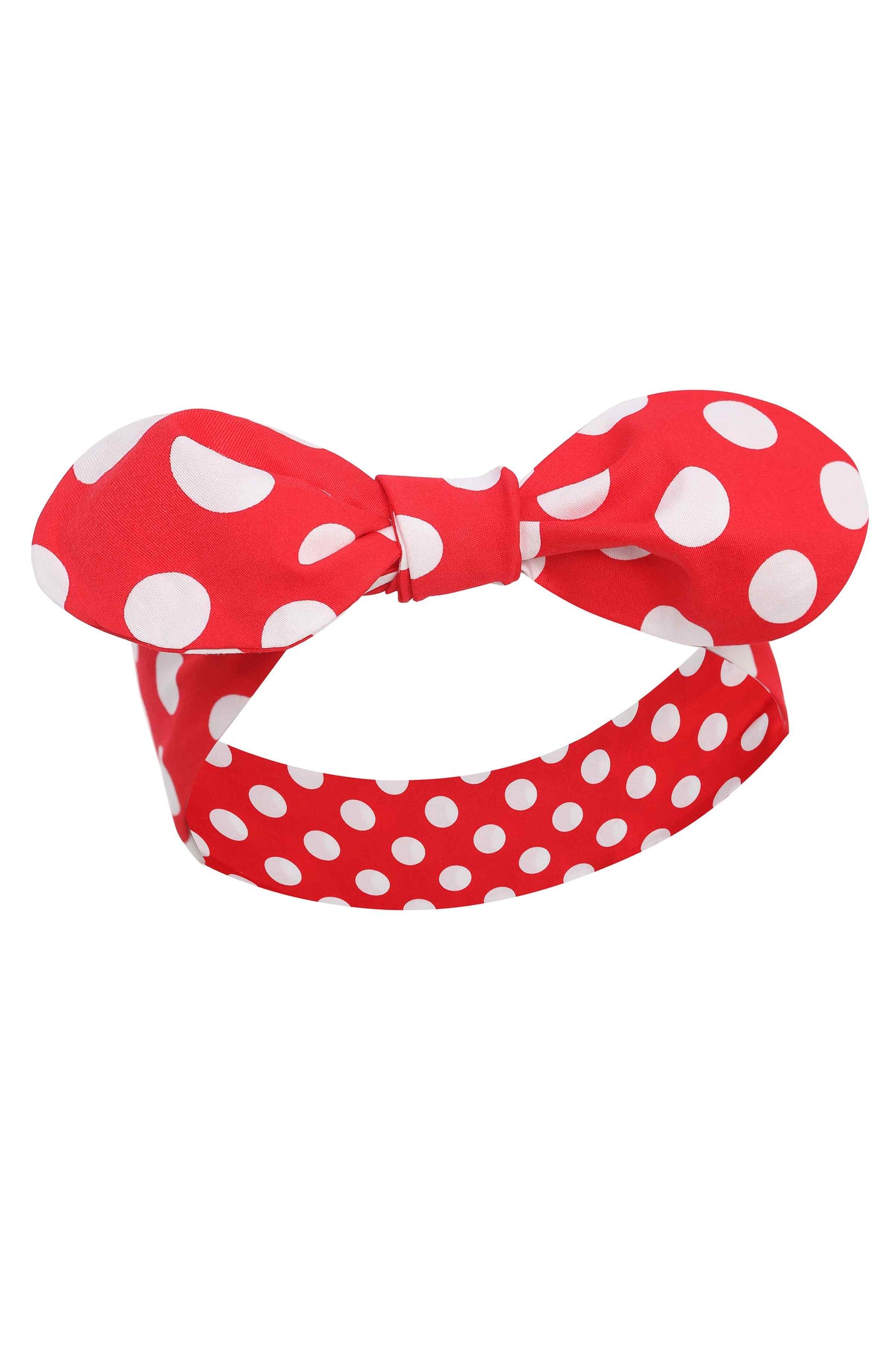 Tie Knot Headband In Red and White Polka Dots